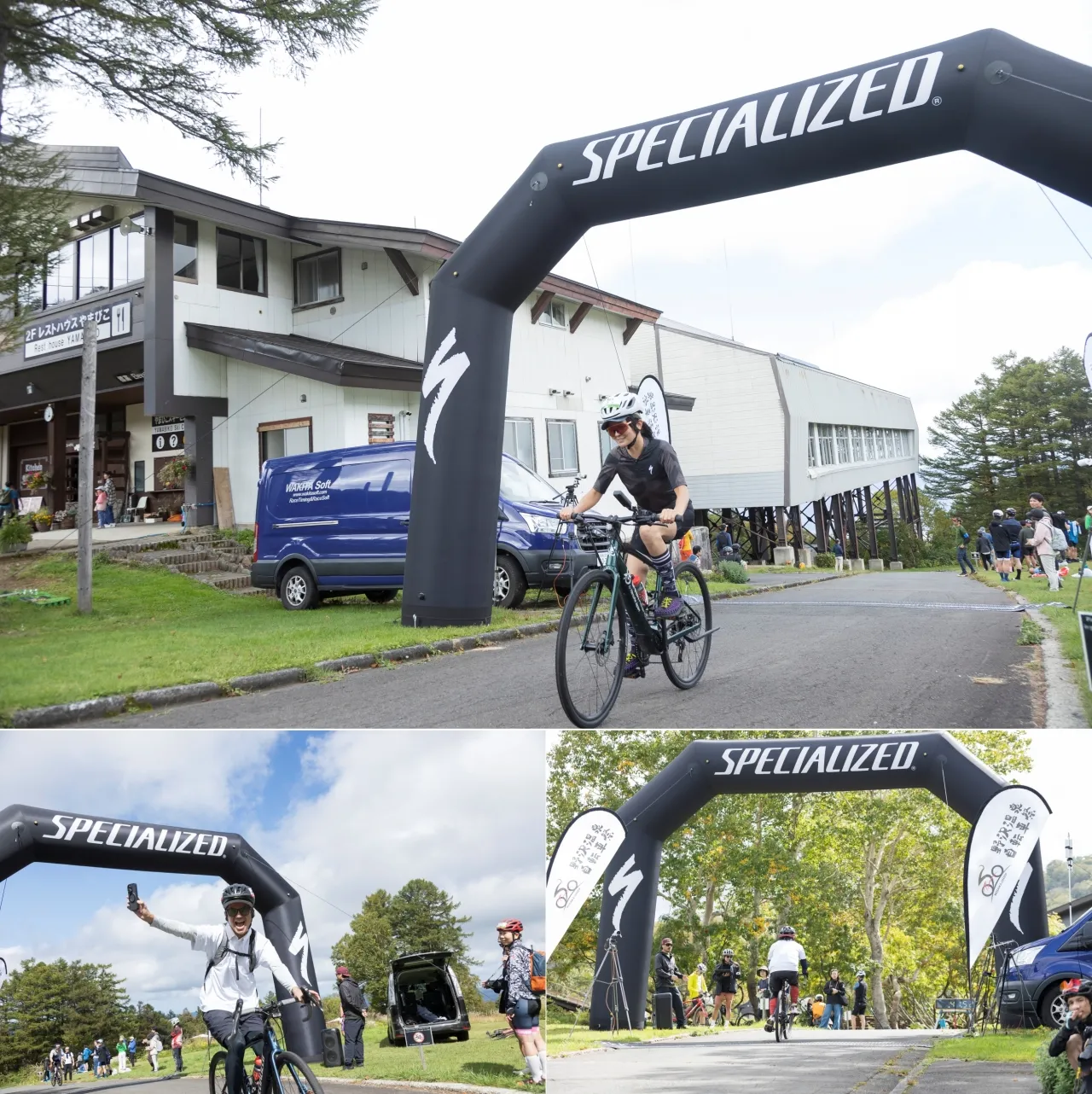 e-Bikeレース中の幸さんと他のランナー